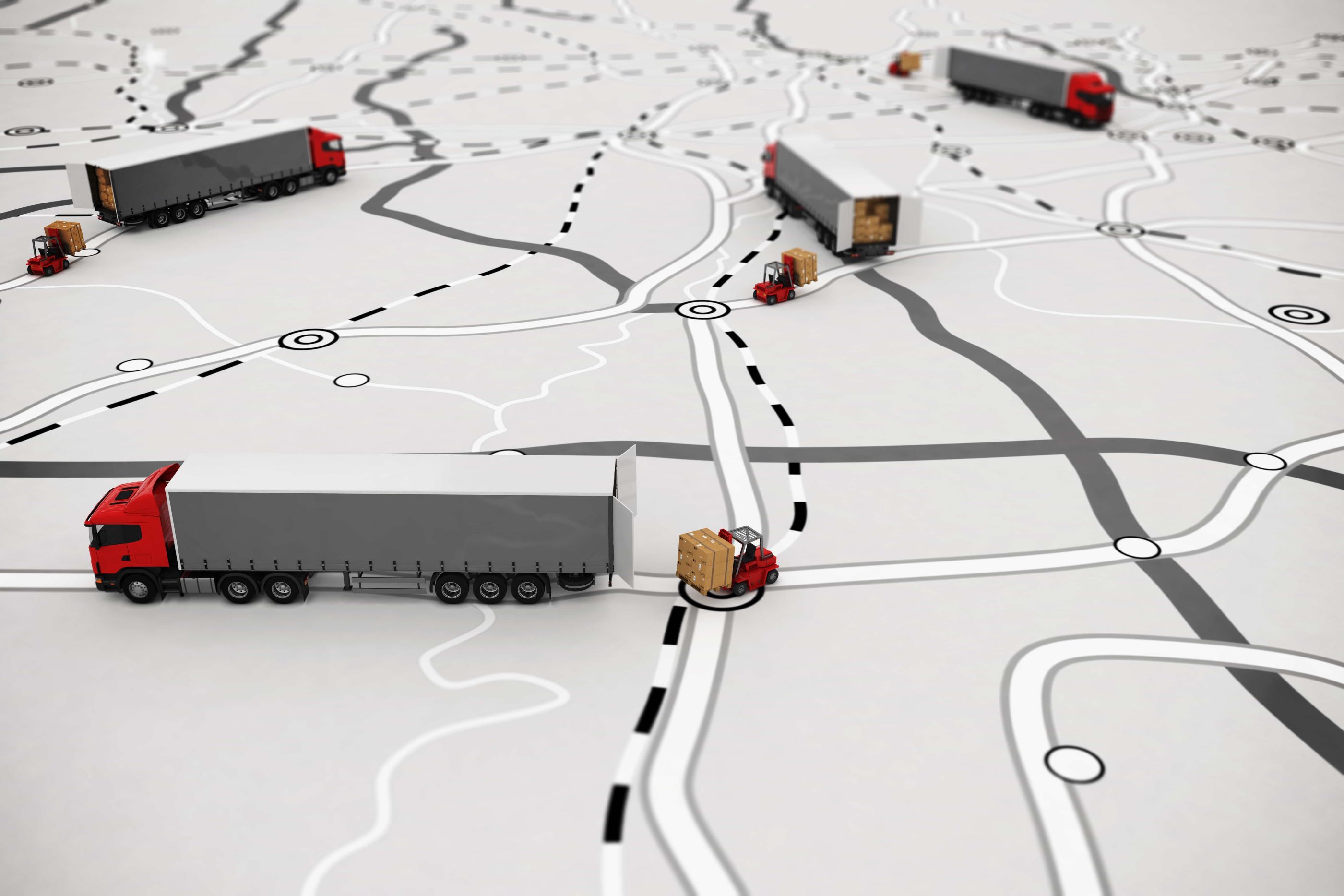 Loading,And,Unloading,Goods,On,A,Map.,3d,Rendering